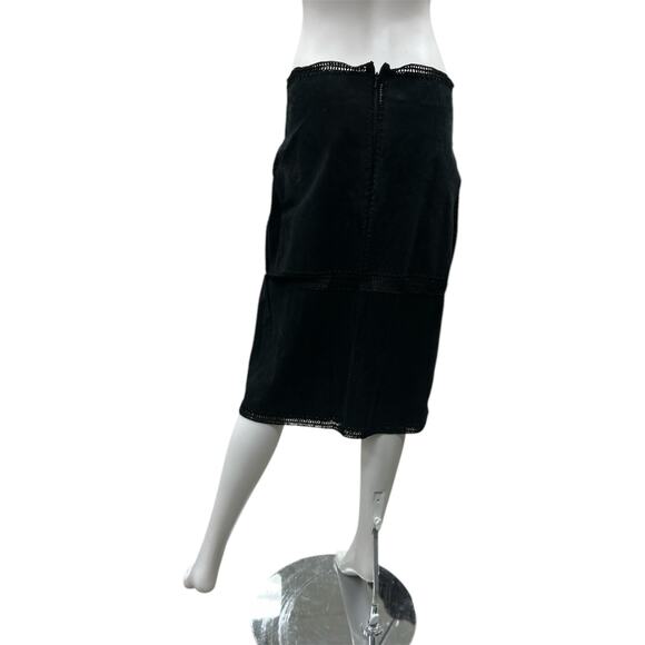 NWT VTG Idi By Mathew Skirt Women’s Size M Leather Rayon Blend Patchwork Black - Picture 3 of 4